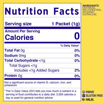 Splenda Zero Calorie Sweetener for Coffee, Tea, Hot or Iced Drinks, 1000 ct