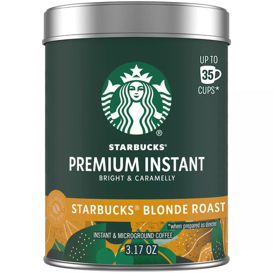 Starbucks Premium Instant Coffee Blonde Light Roast, 3.17oz