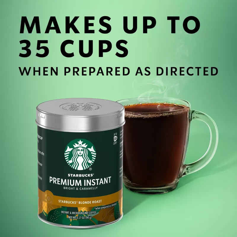 Starbucks Premium Instant Coffee Blonde Light Roast, 3.17oz