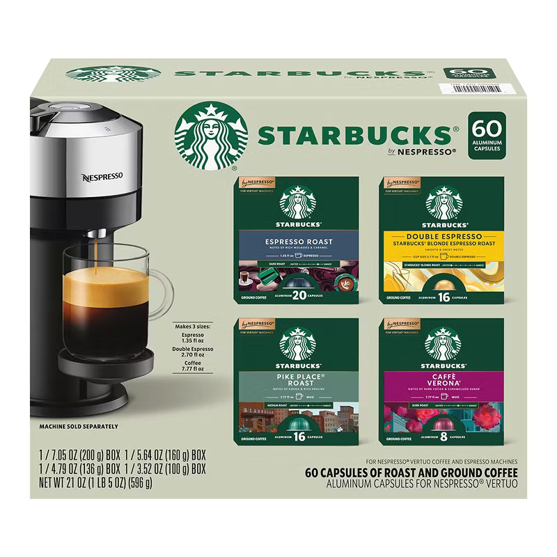 Starbucks Vertuo Line Coffee Pods Variety Pack, 60 ct.