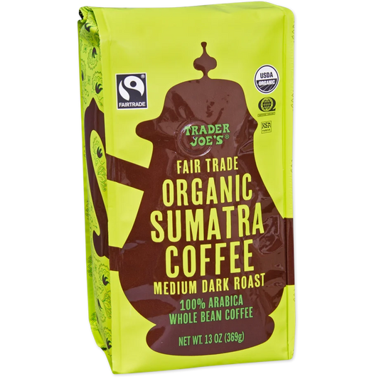 Trader Joe's Fair Trade Organic Sumatra Whole Bean Coffee, 13 oz.