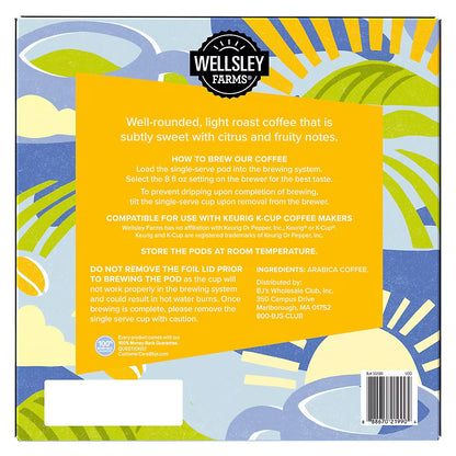Wellsley Farms Breakfast Blend Coffee Pods Arabica Light Roast, 100 ct.