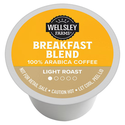 Wellsley Farms Breakfast Blend Coffee Pods Arabica Light Roast, 100 ct.