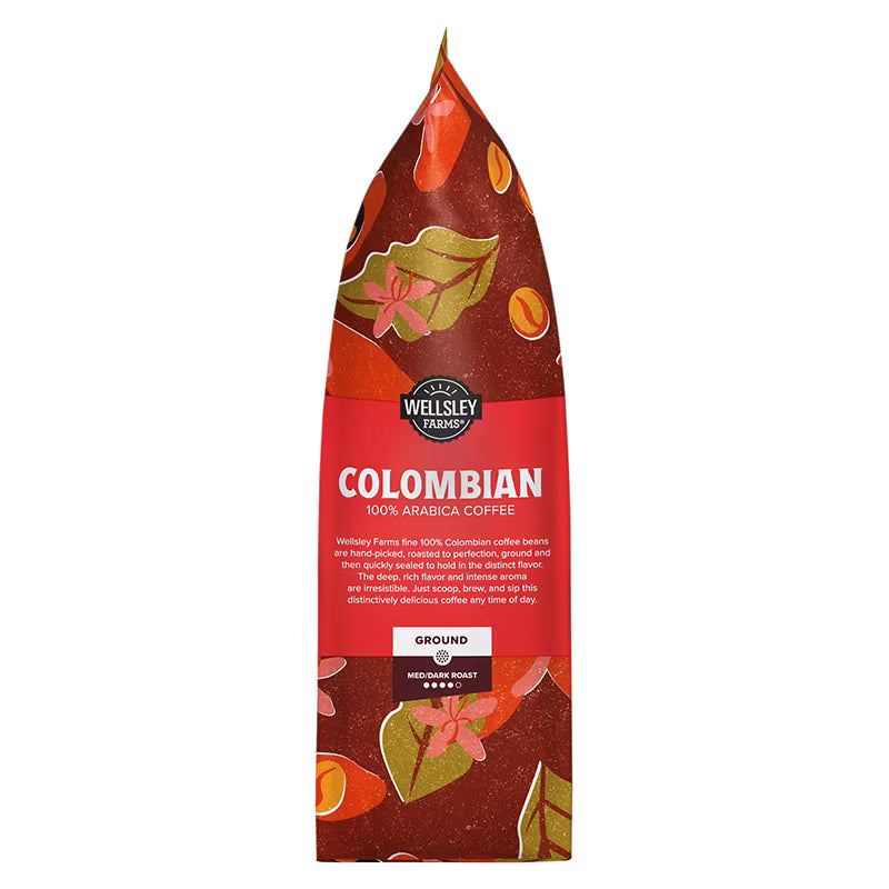 Wellsley Farms Colombian Ground Coffee Medium Roast 40 oz