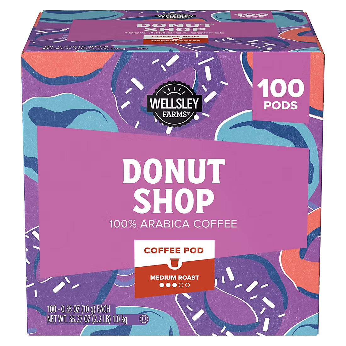Wellsley Farms Donut Shop Coffee Pods Arabica Medium Roast, 100 ct.