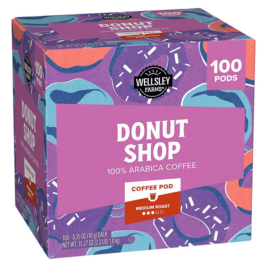 Wellsley Farms Donut Shop Coffee Pods Arabica Medium Roast, 100 ct.