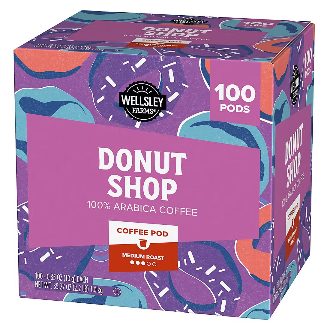 Wellsley Farms Donut Shop Coffee Pods Arabica Medium Roast, 100 ct.