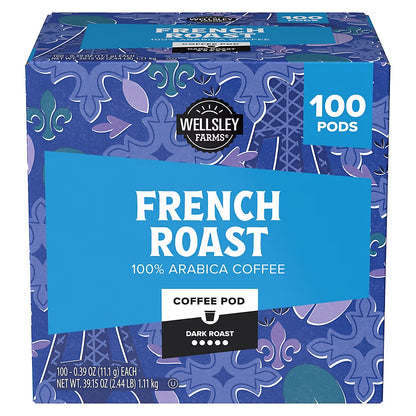 Wellsley Farms French Roast Coffee Pods Arabica Dark Roast, 100 ct.