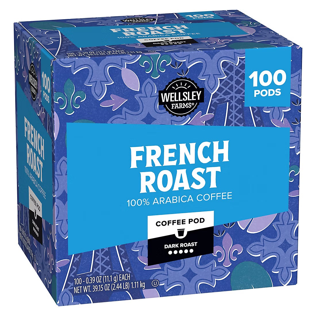 Wellsley Farms French Roast Coffee Pods Arabica Dark Roast, 100 ct.