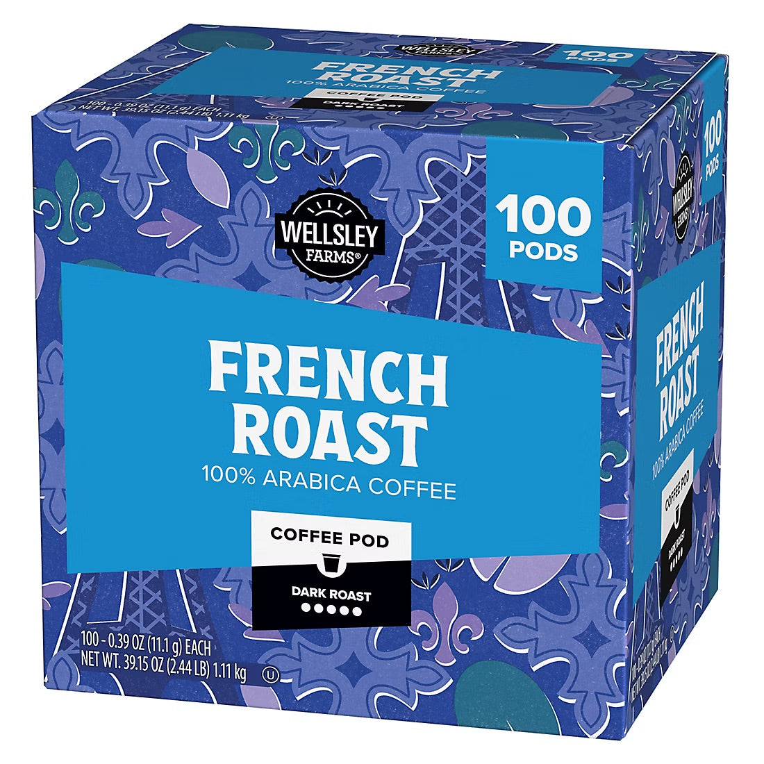 Wellsley Farms French Roast Coffee Pods Arabica Dark Roast, 100 ct.