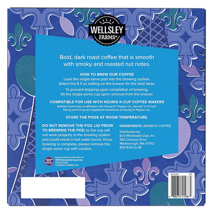 Wellsley Farms French Roast Coffee Pods Arabica Dark Roast, 100 ct.