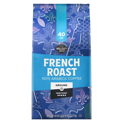 Wellsley Farms French Roast Ground Coffee Dark Roast 40 oz