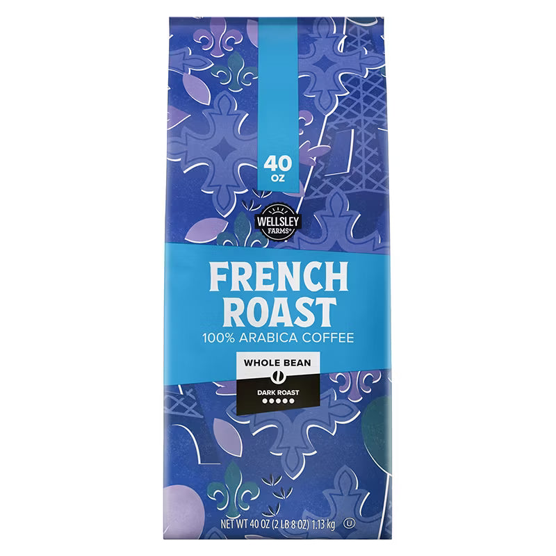 Wellsley Farms French Roast Whole Bean Coffee Dark Roast 40 oz