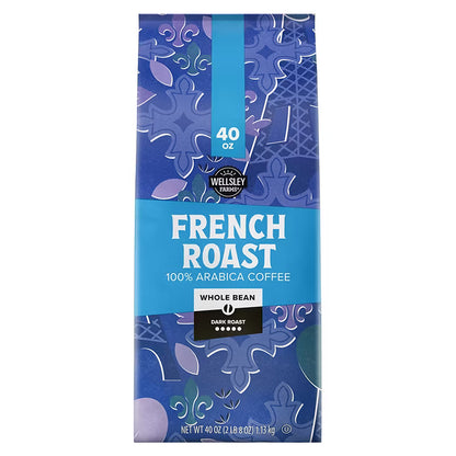 Wellsley Farms French Roast Whole Bean Coffee Dark Roast 40 oz